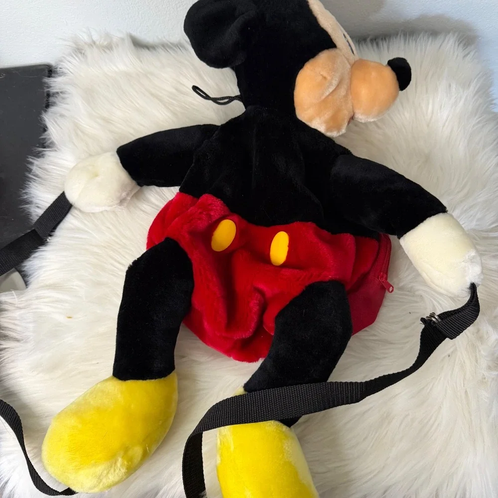 Vintage Disney Mickey Mouse Plush Backpack Disneyworld Disneyland